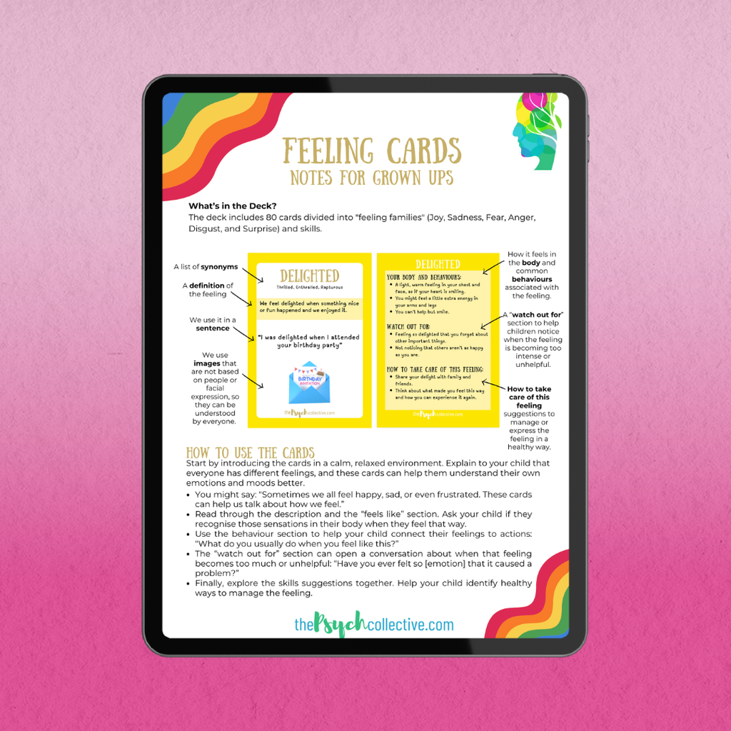 Feeling Cards for Kids-  Notes for Grown Ups