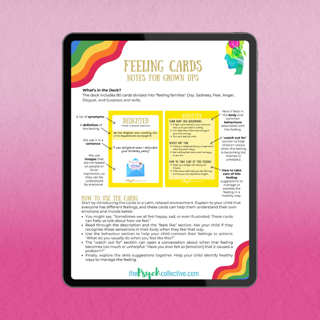 Feeling Cards for Kids-  Notes for Grown Ups