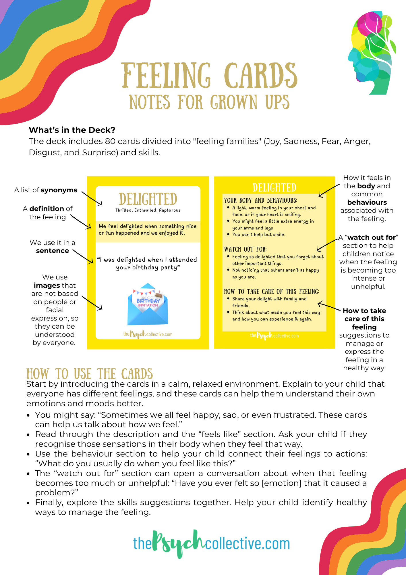 Feeling Cards for Kids-  Notes for Grown Ups