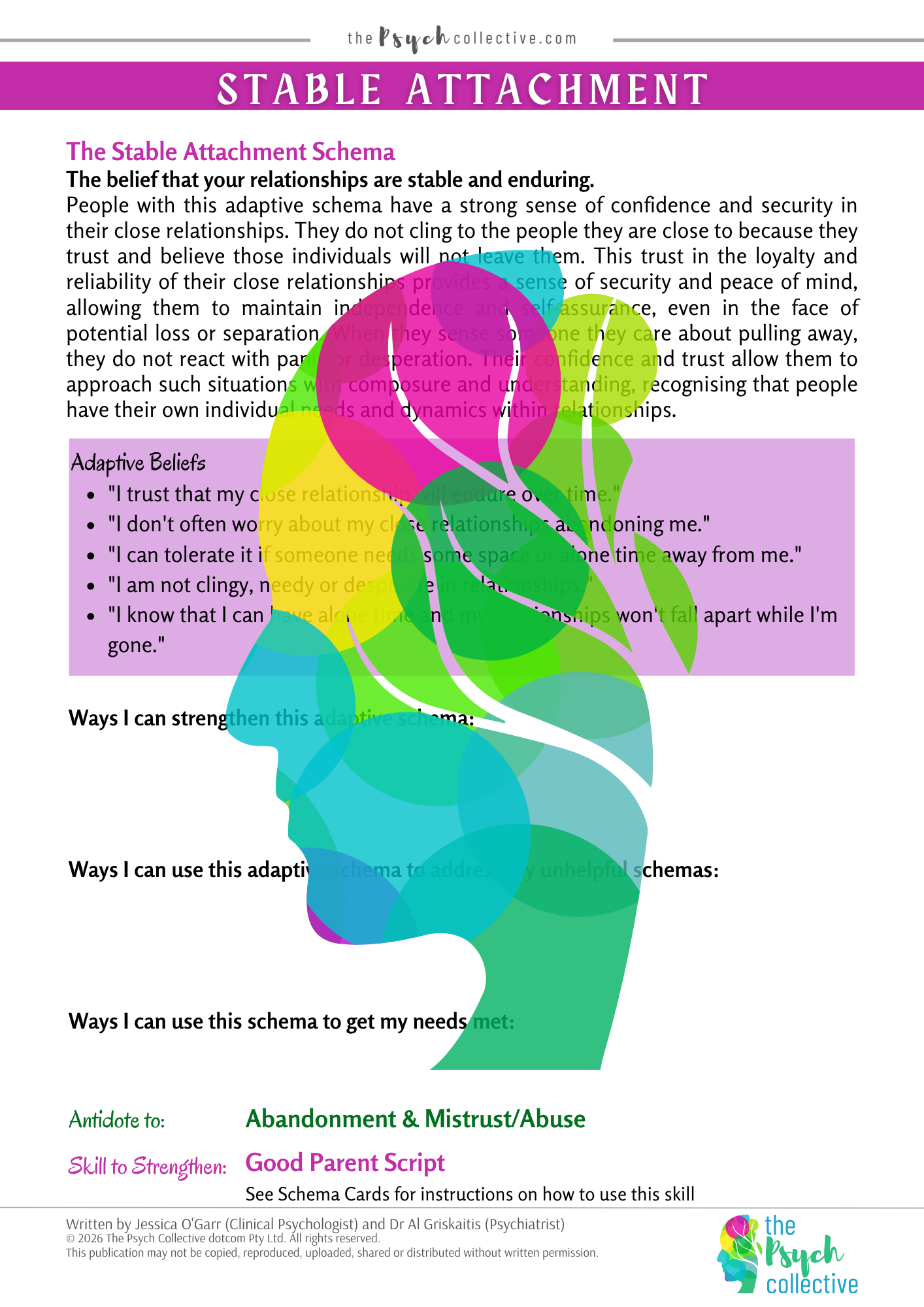 Schema Therapy - The Complete Set of Worksheets
